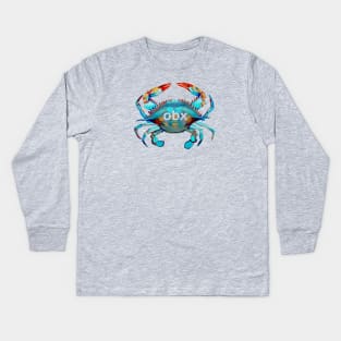 OBX Blue Crab Kids Long Sleeve T-Shirt